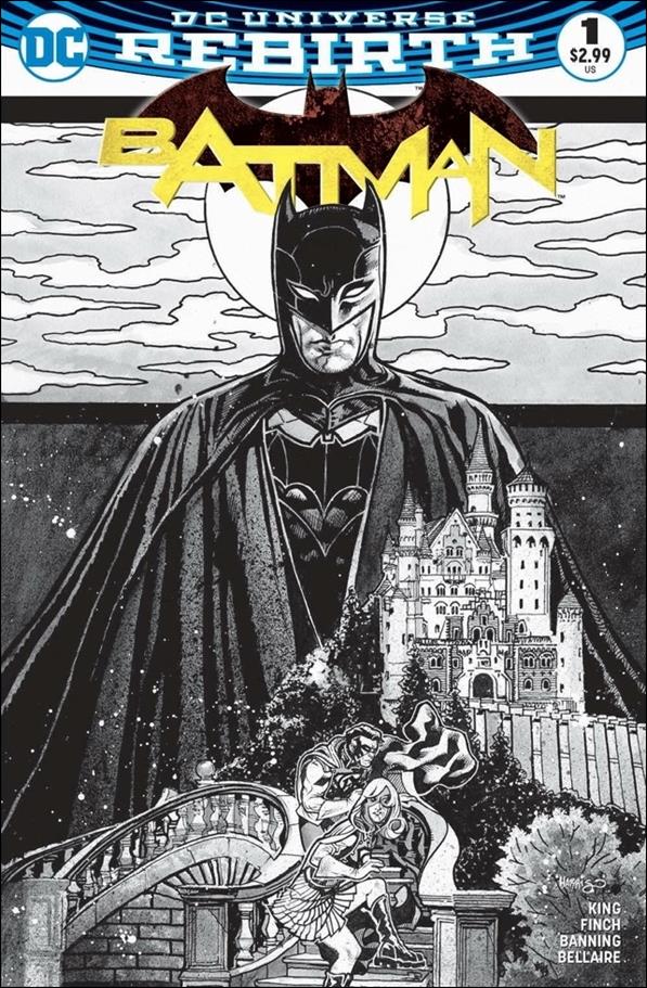 Batman (2016) issue 1-UD Tony Harris Zapp Comics Black & White Cover