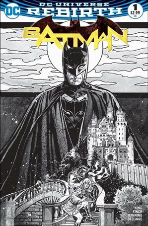 Batman (2016) issue 1-UD Tony Harris Zapp Comics Black & White Cover