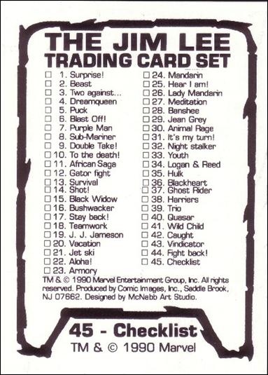 Jim Lee Series 1 (Base Set) card 45 Checklist