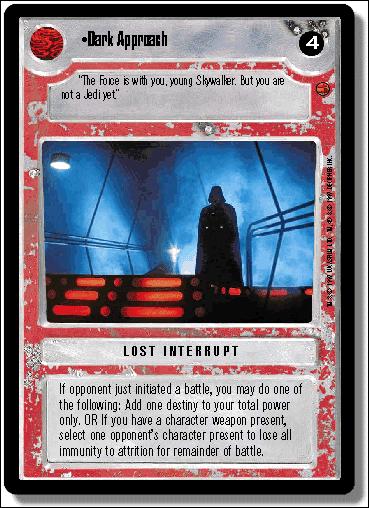 Star Wars: Cloud City Limited (Base Set) card 126 Dark Approach