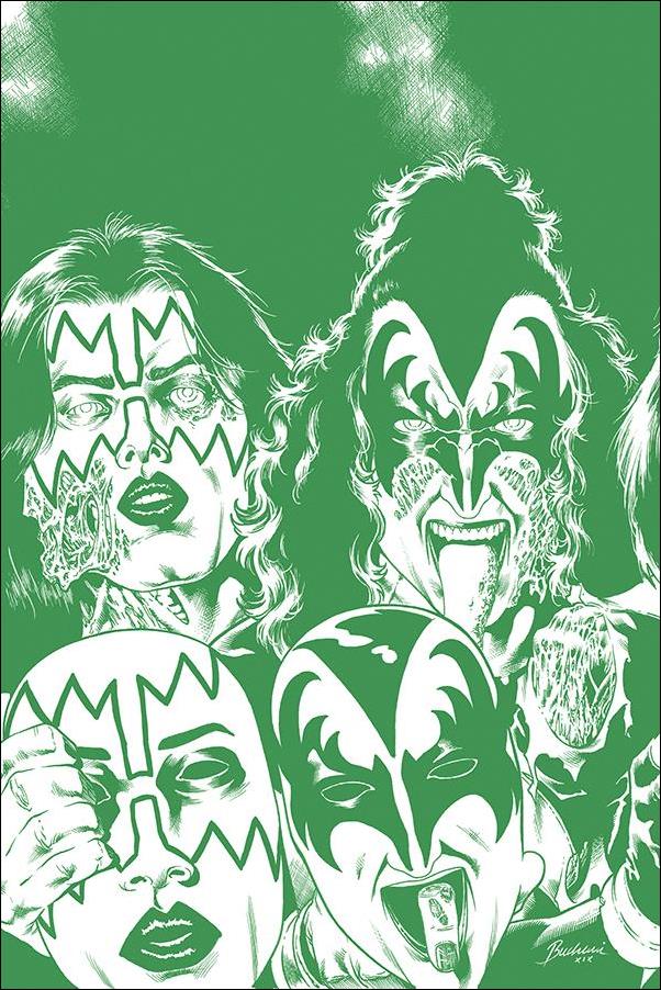 Kiss Zombies issue 4-K Rodney Buchemi 1:21 Green Tint Virgin Cover