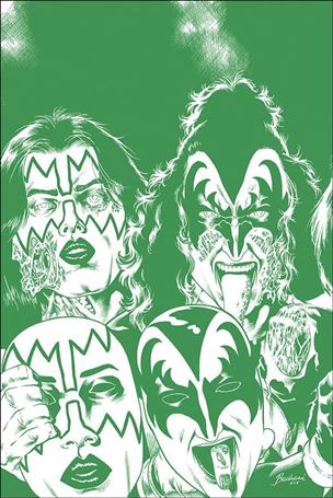 Kiss Zombies issue 4-K Rodney Buchemi 1:21 Green Tint Virgin Cover