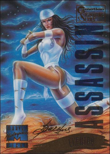 1995 Marvel Masterpieces (Multi-Foil E-Motion Parallel Base Set) card 124 Elektra