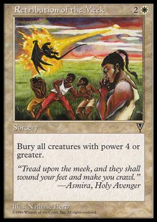 Magic the Gathering: Visions (Base Set) card 19 Retribution of the Meek