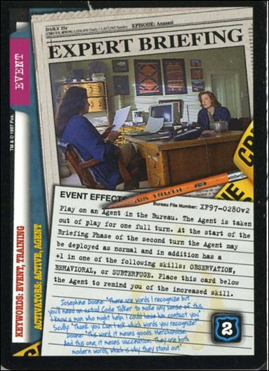 X-Files: The Truth Is Out There (Base Set) card XF97-0280v2 Expert Briefing