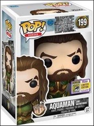 POP! Heroes figure 199 Aquaman with Mother Box SDCC 2017