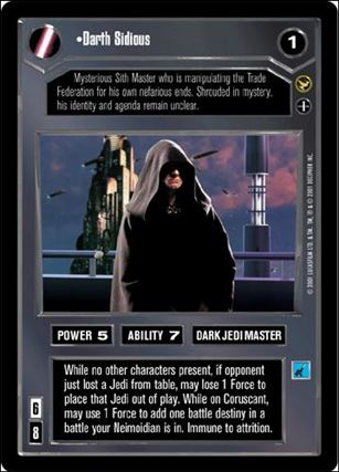 Star Wars: Theed Palace Limited (Base Set) card 5 Darth Sidious (Alternate Image)