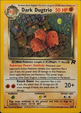 Pokemon: Team Rocket (Base Set) card 6-B Dark Dugtrio (Holo) - Unlimited