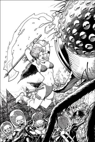 Mars Attacks Red Sonja issue 4-H Barry Kitson 1:20 Black & White Virgin Cover