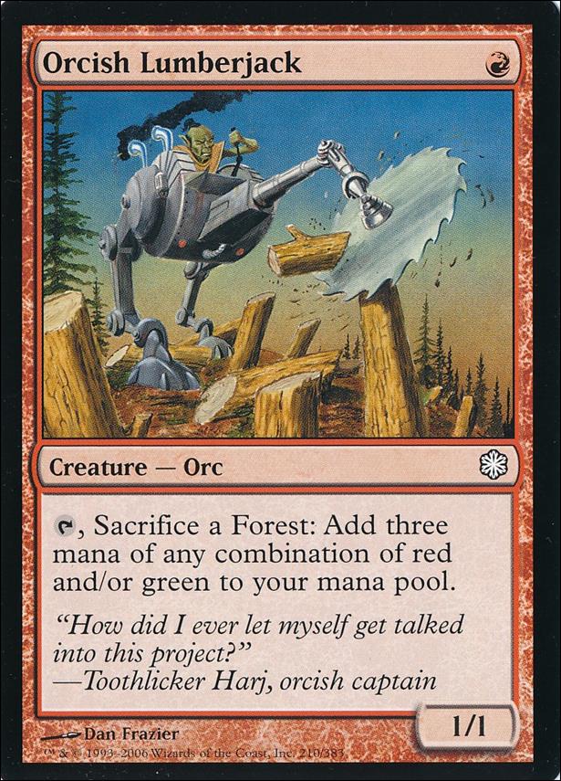 Magic the Gathering: Ice Age (Base Set) card 210-B Orcish Lumberjack - Coldsnap Reprint