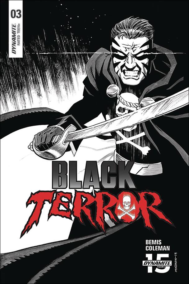 Black Terror (2019) issue 3-G Eoin Marron 1:30 Black and White Cover