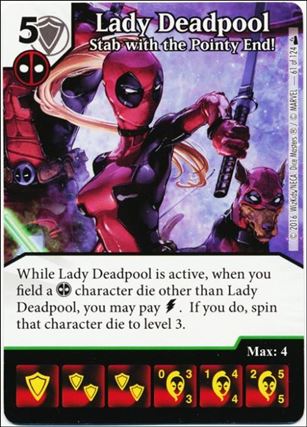 Marvel Dice Masters Deadpool card 61 Lady Deadpool: Stab with the Pointy End!