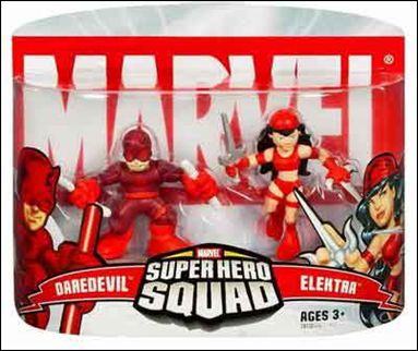 Marvel Super Hero Squad figure 5 Daredevil (Red Costume) and Elektra