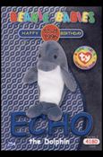 Beanie Babies Series 2 (Birthday or Rookie Subset) card 254 Echo the Dolphin Blue Lettering