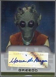 Star Wars Evolution Update Edition (Autograph Subset) card 11 Maria de Aragon - Greedo