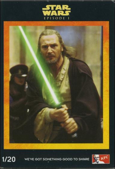 Star Wars: Episode I The Phantom Menace Kentucky Fried Chicken MALAYSIAN (Promo) card 1/20 Qui-Gon Jinn