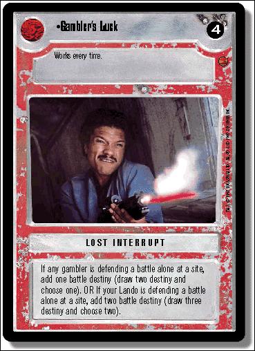 Star Wars: Cloud City Limited (Base Set) card 129 Gambler's Luck
