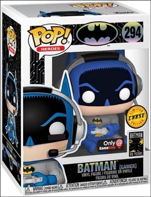 POP! Heroes figure 294 Batman (Gamer) (Sitting) Chase GameStop