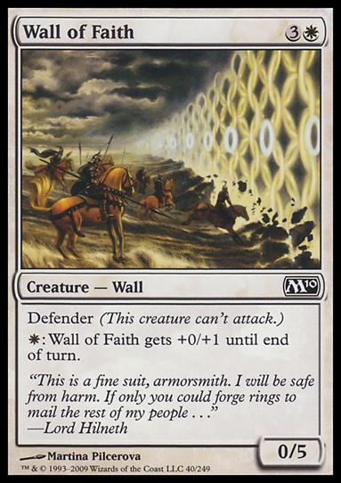 Magic the Gathering: 2010 Core Set (Base Set) card 40 Wall of Faith