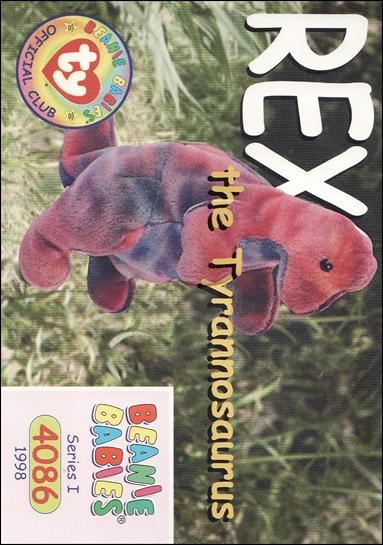 Beanie Babies Series 1 (Base Set) card 108 Rex the Tyrannosaurus