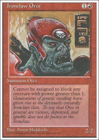 Magic the Gathering: 4th Edition (Base Set) card 206 Ironclaw Orcs
