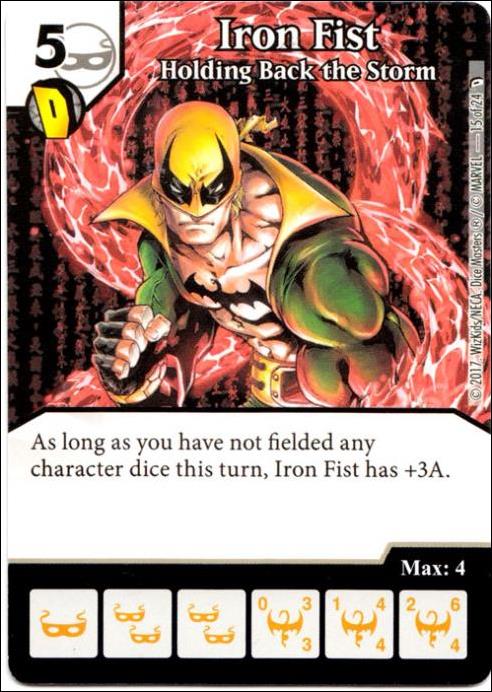 Marvel Dice Masters Defenders card 15 Iron Fist: Holding Back the Storm
