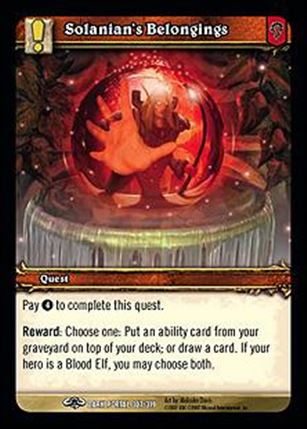 World of Warcraft: Through the Dark Portal (Base Set) card 307 Solanian's Belongings