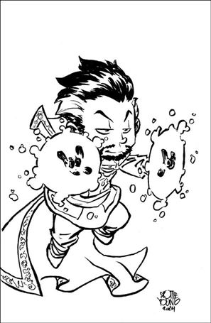 Doctor Strange (2023) issue 16-D Skottie Young 1:50 B&W Virgin 