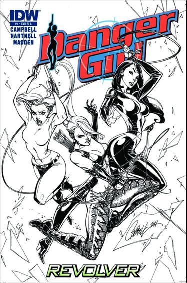 Danger Girl: Revolver issue 1-C J. Scott Campbell 1:25 B&W Cover