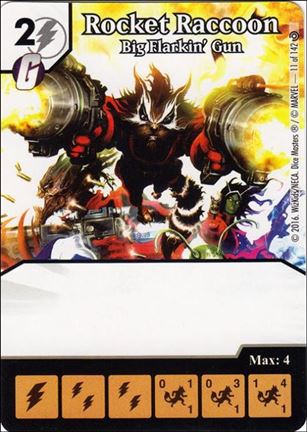 Marvel Dice Masters Civil War card 11 Rocket Raccoon: Big Flarkin' Gun
