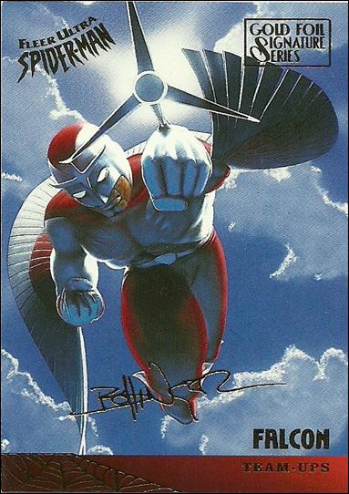 Fleer Ultra Spider-Man (Gold-Foil Signature Parallel Base Set) card 116 Falcon