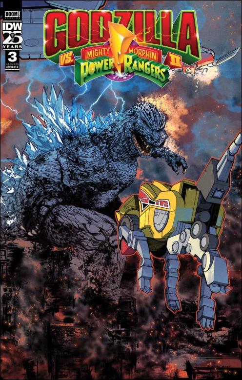Godzilla vs the Mighty Morphin Power Rangers II issue 3-B Alex Sanchez Wraparound Cover