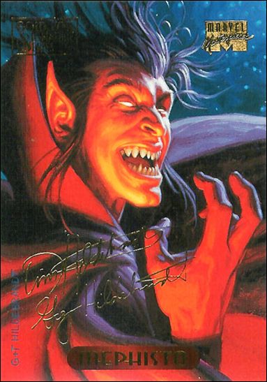 1994 Marvel Masterpieces (Gold-Foil Signature Parallel Base Set) card 74 Mephisto