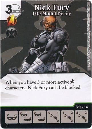 Marvel Dice Masters Age of Ultron  card 92 Nick Fury: Life Model Decoy