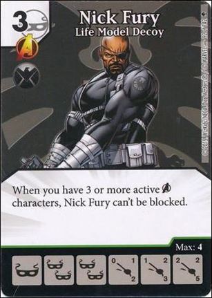 Marvel Dice Masters Age of Ultron  card 92 Nick Fury: Life Model Decoy