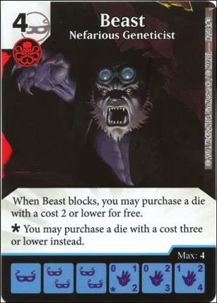 Marvel Dice Masters Avengers vs. X-Men  card M2014 3 Beast: Nefarious Geneticist 