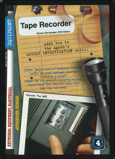 X-Files: 101361 (Base Set) card XF97-0442x1 Tape Recorder
