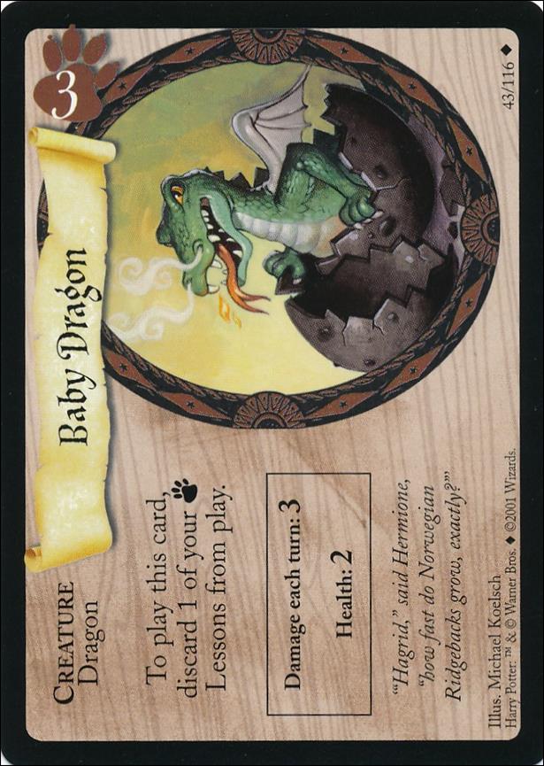 Harry Potter (Base Set) card 43 Baby Dragon