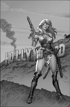 Sonjaversal issue 8-F Joseph Michael Linsner Greyscale Cover
