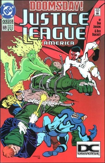 Justice League America issue 69-D Blue & Gray Logo DC Universe UPC (4th Printing)