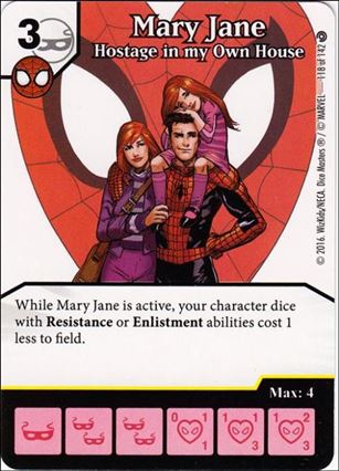Marvel Dice Masters Civil War card 118 Mary Jane: Hostage in My Own House