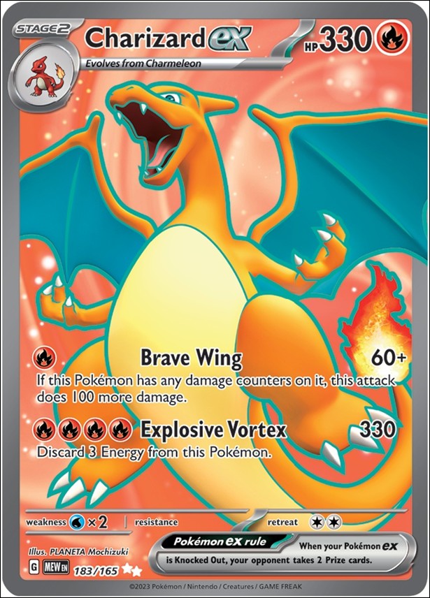 Pokemon: Scarlet & Violet - 151 (Base Set) card 183/165 Charizard EX (HoloFoil) Full Art 