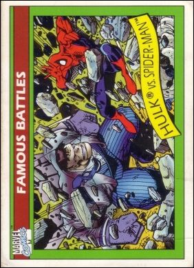 Marvel Universe: Series 1 (Base Set) card 114 Hulk vs Spider-Man