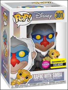 POP! Disney figure 301-B Rafiki with Simba (Flocked) Entertainment Earth