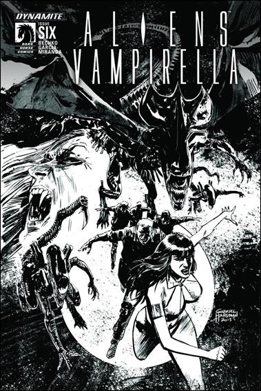 Vampirella/Aliens issue 6-B Black & White Cover 1:15