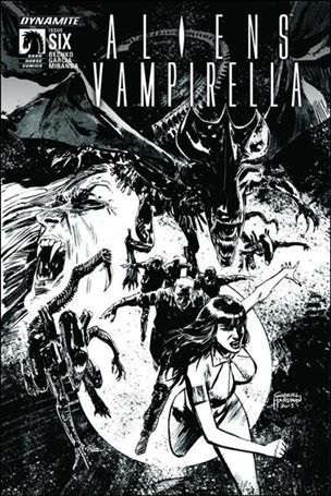 Vampirella/Aliens issue 6-B Black & White Cover 1:15