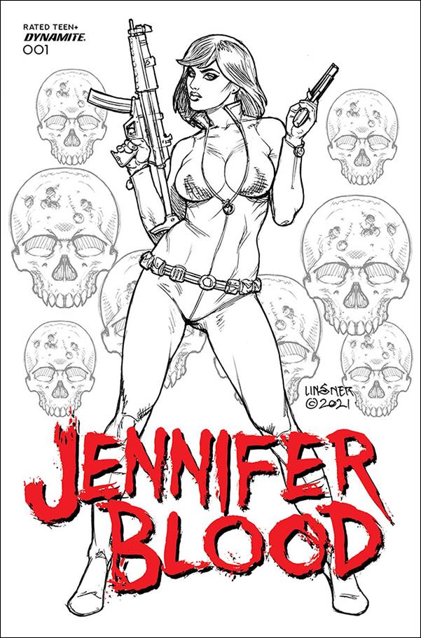 Jennifer Blood (2021) issue 1-L Joseph Michael Linsner 1:25 Black & White Cover