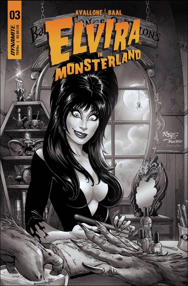 Elvira in Monsterland issue 3-F John Royle 1:10 B&W Cover