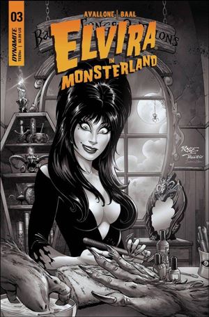 Elvira in Monsterland issue 3-F John Royle 1:10 B&W Cover