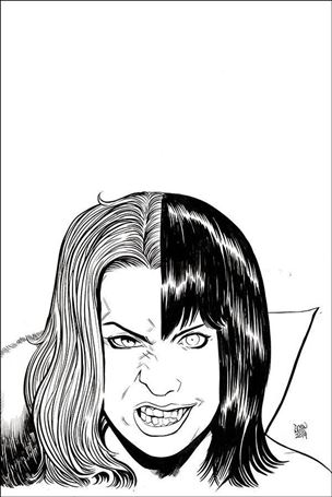 Vampirella / Red Sonja issue 7-J Drew Moss 1:11 Black & White Virgin Cover